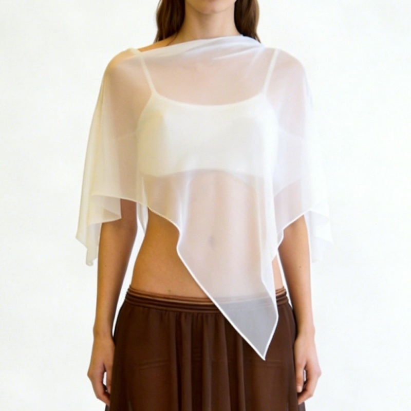 Ponchos et capes en maille transparente pour femmes, châles et étoles en mousseline pour robes de soirée, couvre-robe pour mariages et événements formels