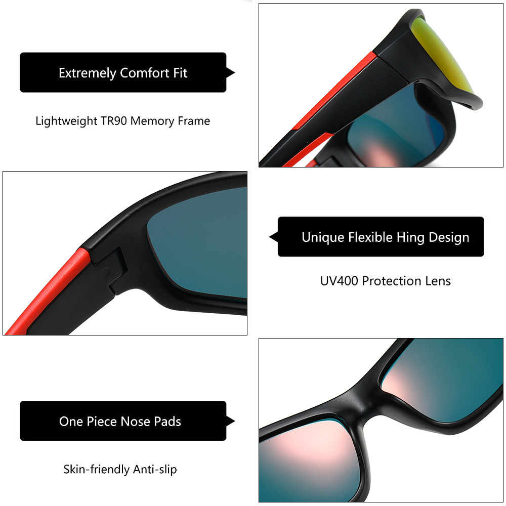 Lunettes de soleil polarisées haute définition pour hommes et femmes, lunettes de soleil pour sports de plein air, pêche, protection UV400, lunettes de conduite