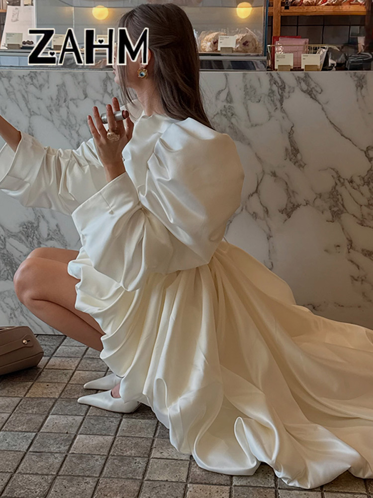 Nouvel ensemble chic pour femme : jupe châle unie sexy, manches longues, col rond, châles et jupes plissées asymétriques – Tenue urbaine été 2026