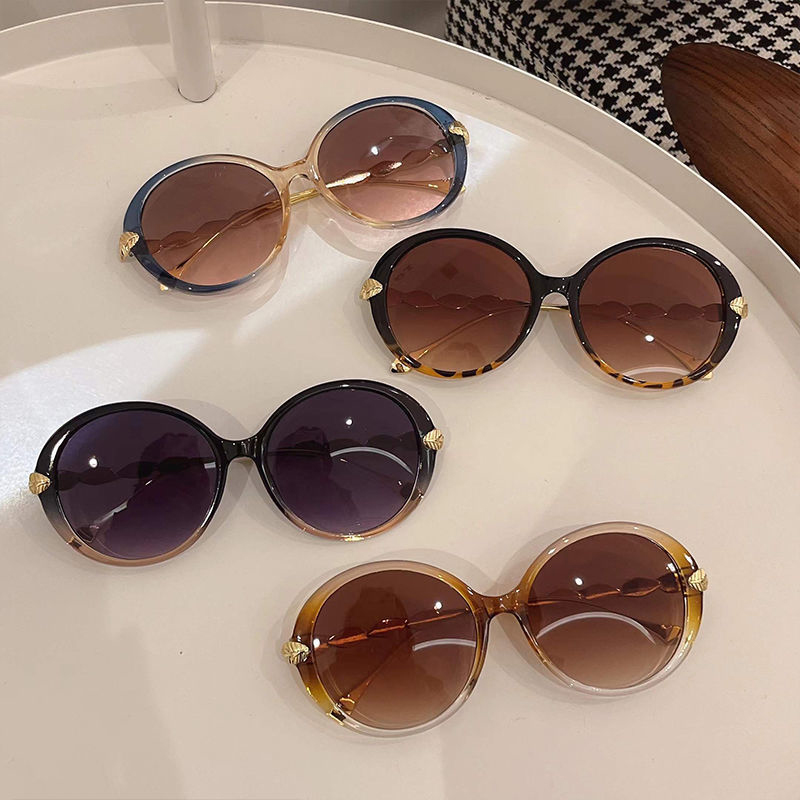 Lunettes De Soleil rondes femmes 2023 surdimensionné luxe mode lunettes Vintage nuances rétro Lunette De Soleil Femme Gafas De Sol Mujer