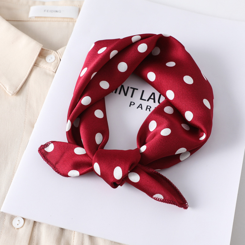 Écharpe en satin imitation soie pour femmes, foulard carré imprimé numérique, 50cm, à pois, à rayures, multi-styles, accessoire de mode