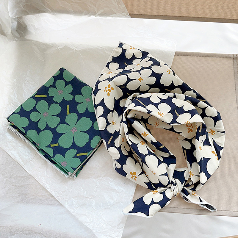 56cm dames bandeau coton lin carré écharpe coréenne collège filles mode élégant cou foulards Protection solaire foulard