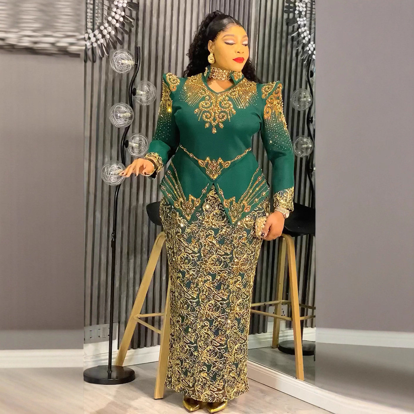 Robes de soirée grande taille pour femmes robe de luxe africaine élégante robe longue de fête de mariage musulmane Ankara dames vêtements tenues
