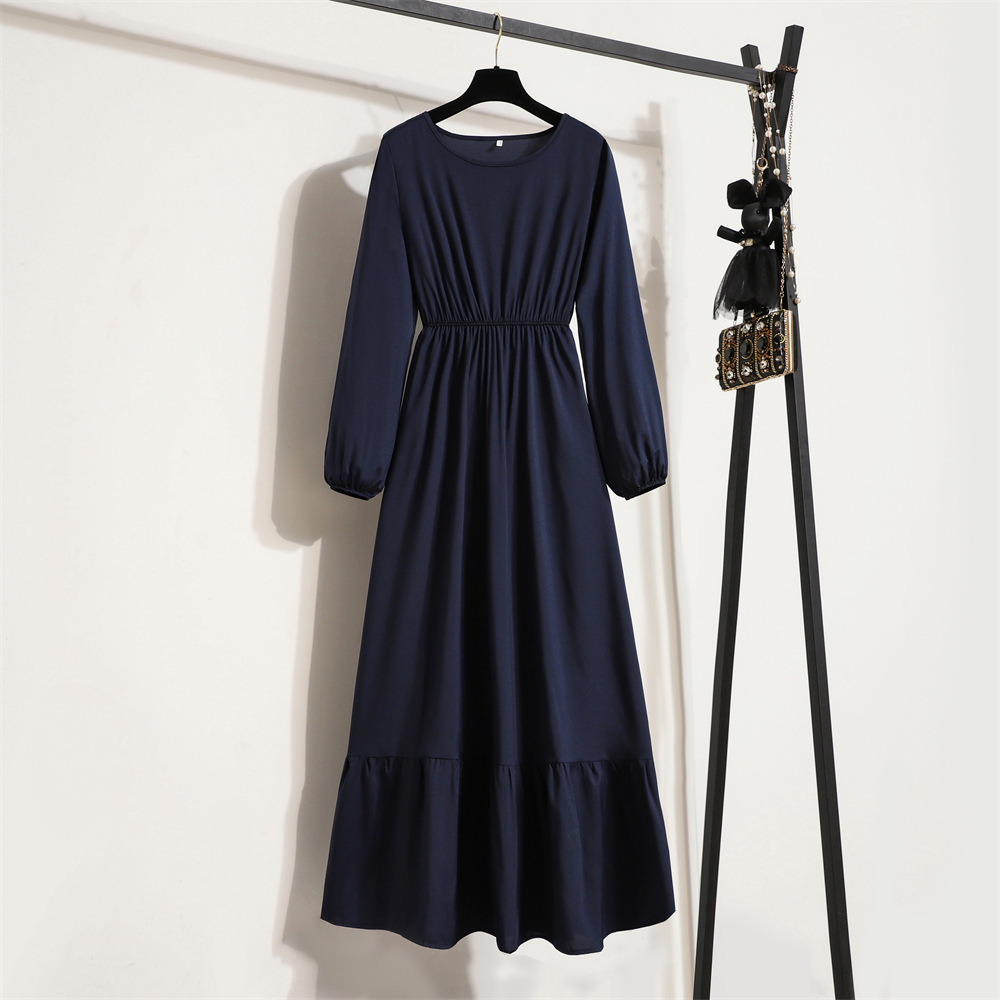 Robe longue en mousseline de soie pour femmes, manches longues, style bohème décontracté, taille haute, pour la plage, motif floral, automne