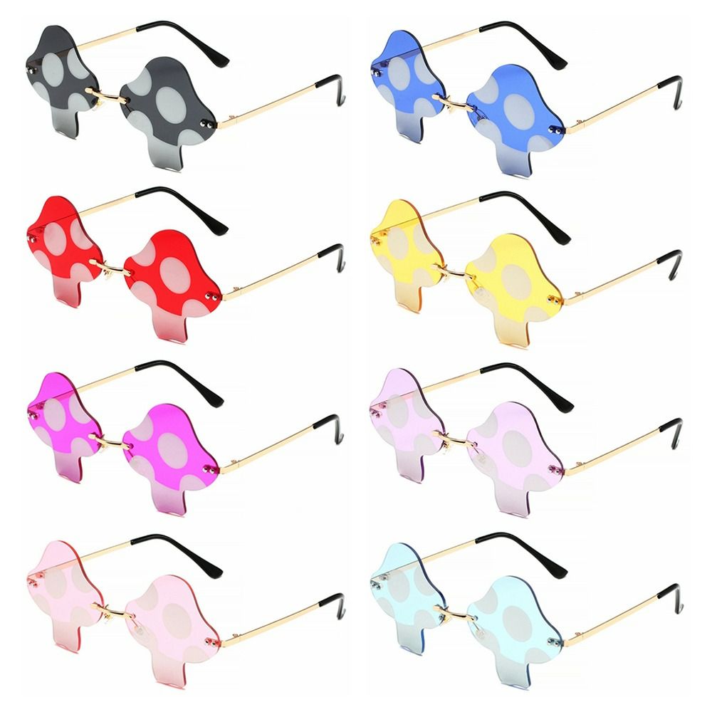 Lunettes de soleil carillon pour femmes, forme de pièce plus lente, lunettes irrégulières, lunettes sans monture, décorations d'Halloween, faveur de fête