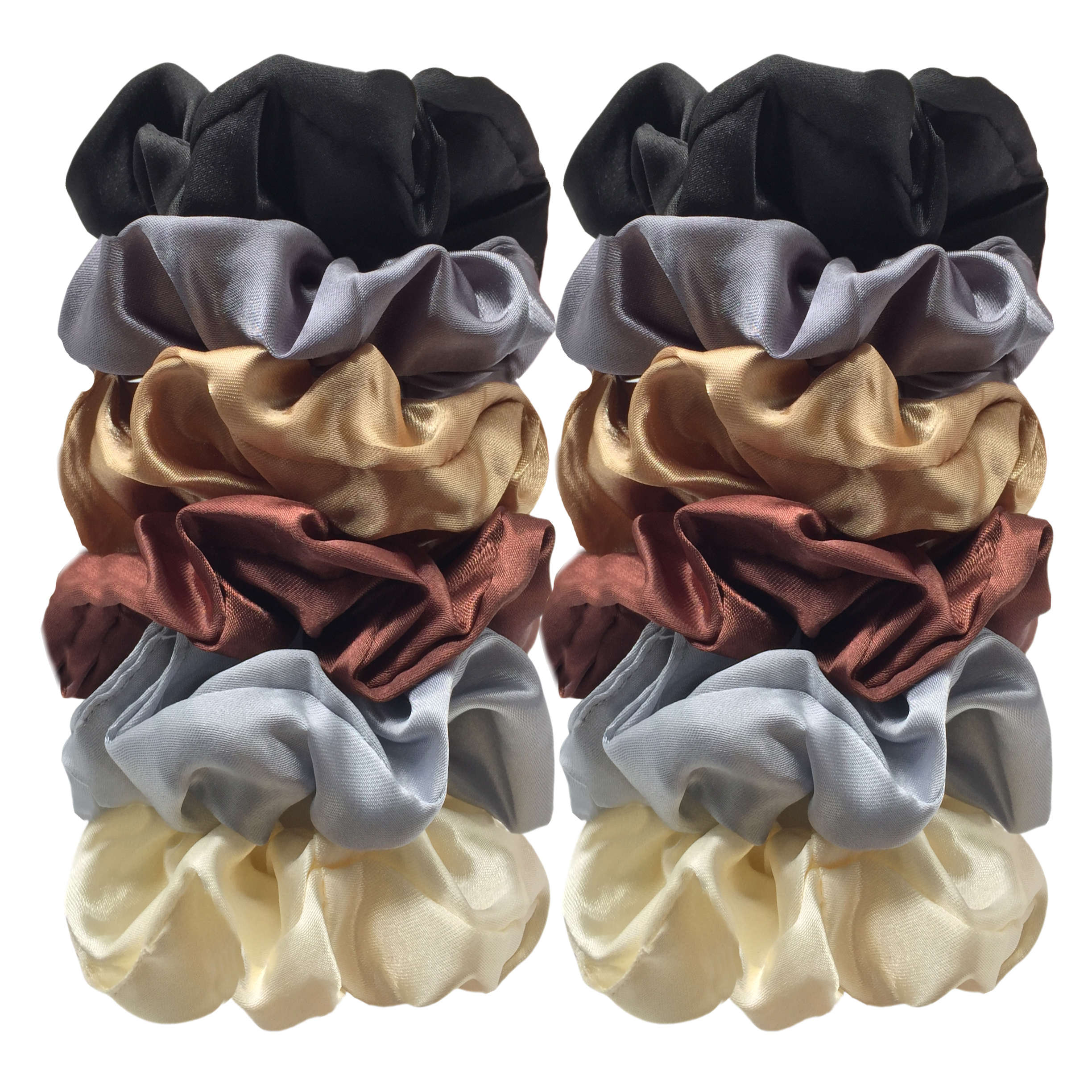Chouchous en Satin colorés, 12 pièces, accessoires pour cheveux confortables et simples pour femmes et filles
