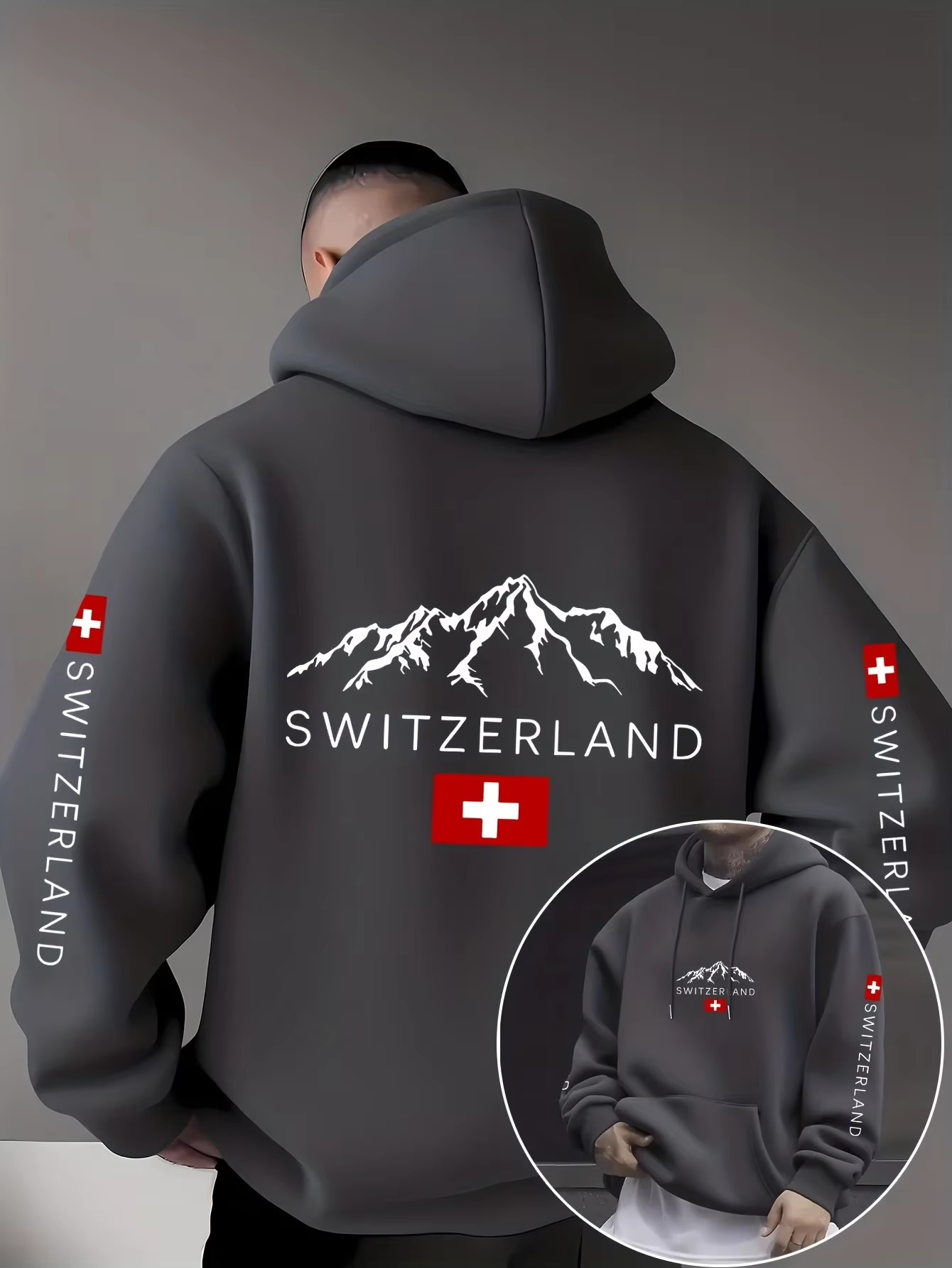 Suisse Mountain Print Sweat-shirt Homme Femme Sport Extérieur Décontracté Hip-hop Jersey Équipe de Course Automne Hiver