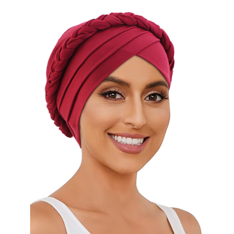 Femmes musulmanes tresse élastique Turban Hijab bandeau chimio foulard couverture de cheveux enveloppement islamique chapeaux