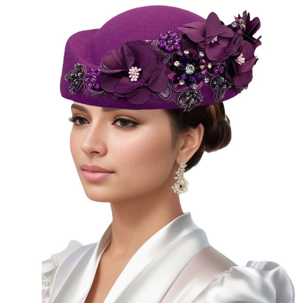 Chapeaux de mariage rétro, Cocktail, soirée, danse, hôtesse arabe, casquette blanche, casquette de Cosplay d'église, chapeau en feutre doux au toucher, élégant