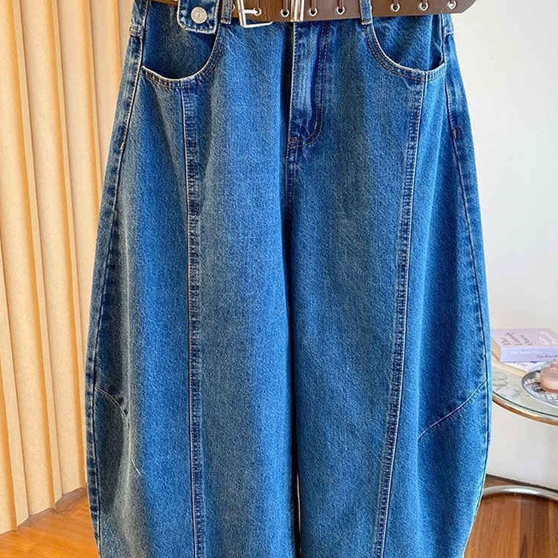 Jean bleu tendance pour femme, pantalon en denim, nouvelle collection été 2026, coupe ample, jambe droite, pantalon large, pantalon 7/8, loisirs féminins