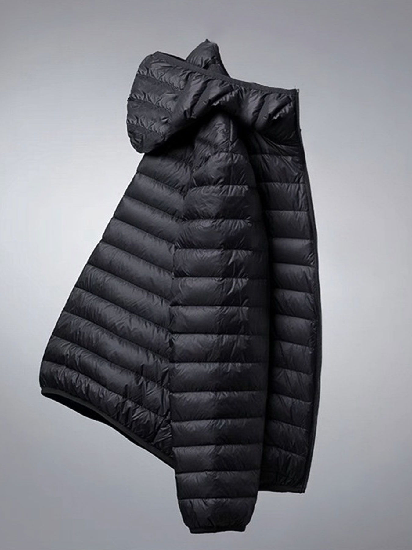 Veste d'hiver légère et décontractée en coton pour hommes, adaptée aux sports de plein air, coupe-vent et chaude, manteau en coton simple à capuche de couleur unie pour hommes