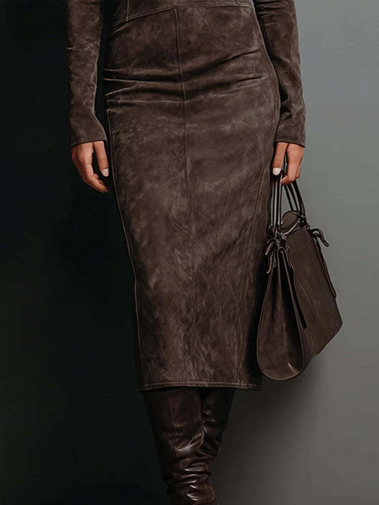 Robe mi-longue Sexy et Slim pour femmes, mode col mi-haut, manches longues, Style étranger, robes de soirée, printemps automne