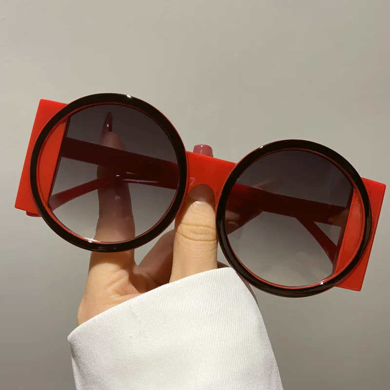 Lunettes de soleil rondes à double document pour hommes et femmes, tendance rétro, lunettes de soleil de voyage, photo de rue, fête de vacances, lunettes de plage, mode
