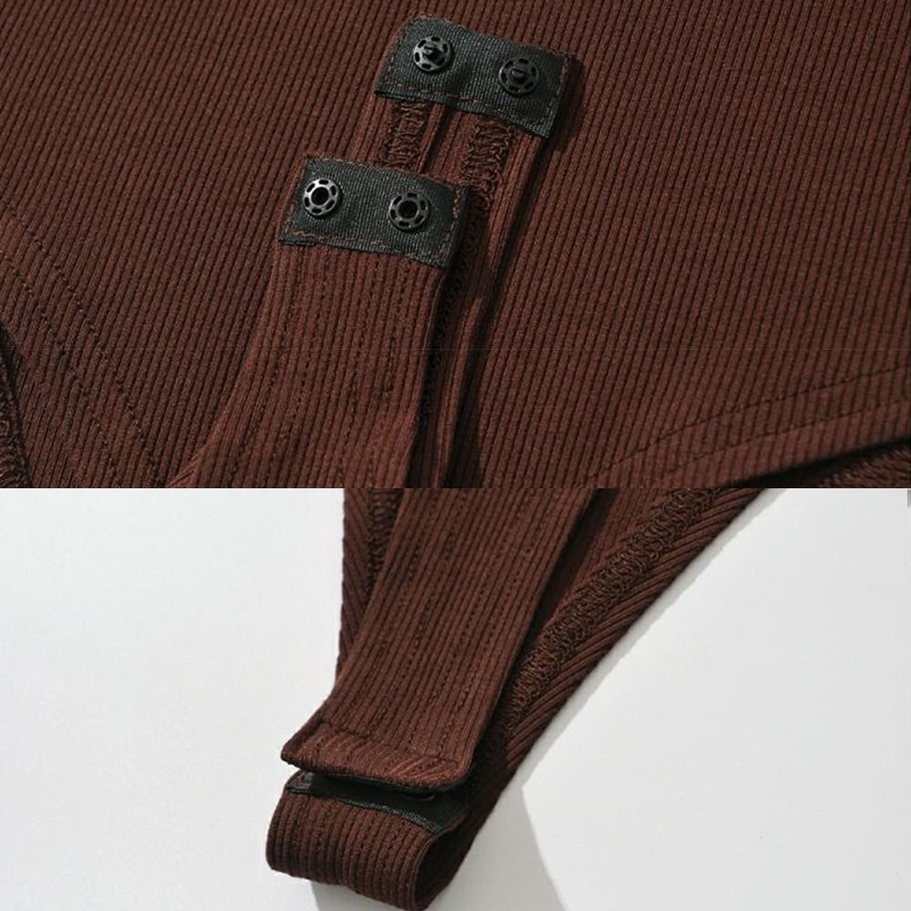 Combinaison Femme Chic à Épaules Dénudées et Col Halter, Bodysuit Uni Sans Manches Extensible Moulant, Haut Décontracté