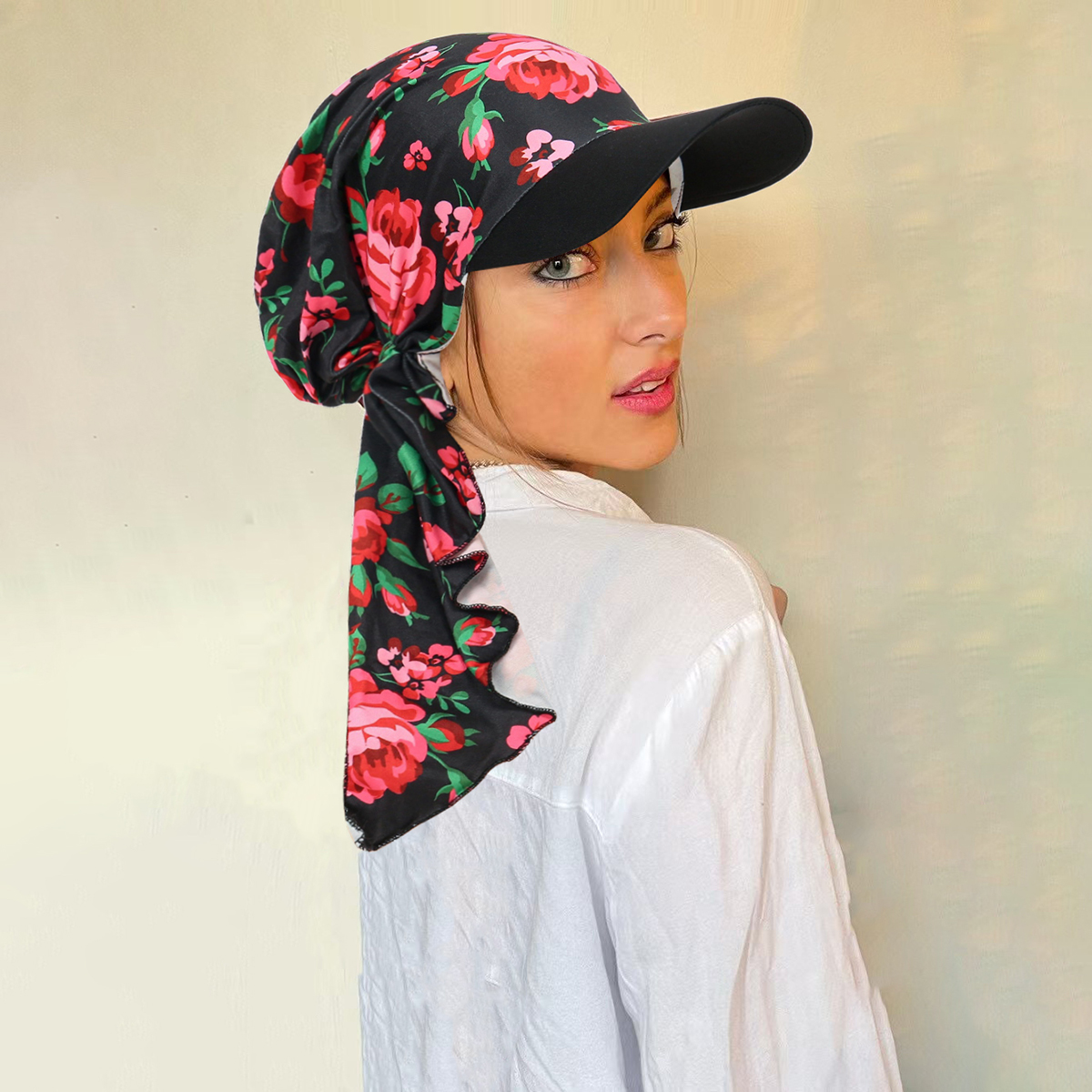 Nouveau musulman imprimé fleuri Hijab Turban chapeau pour femmes visière casquette de Baseball chapeaux de soleil foulard écharpe bord Femme foulards Bandanas
