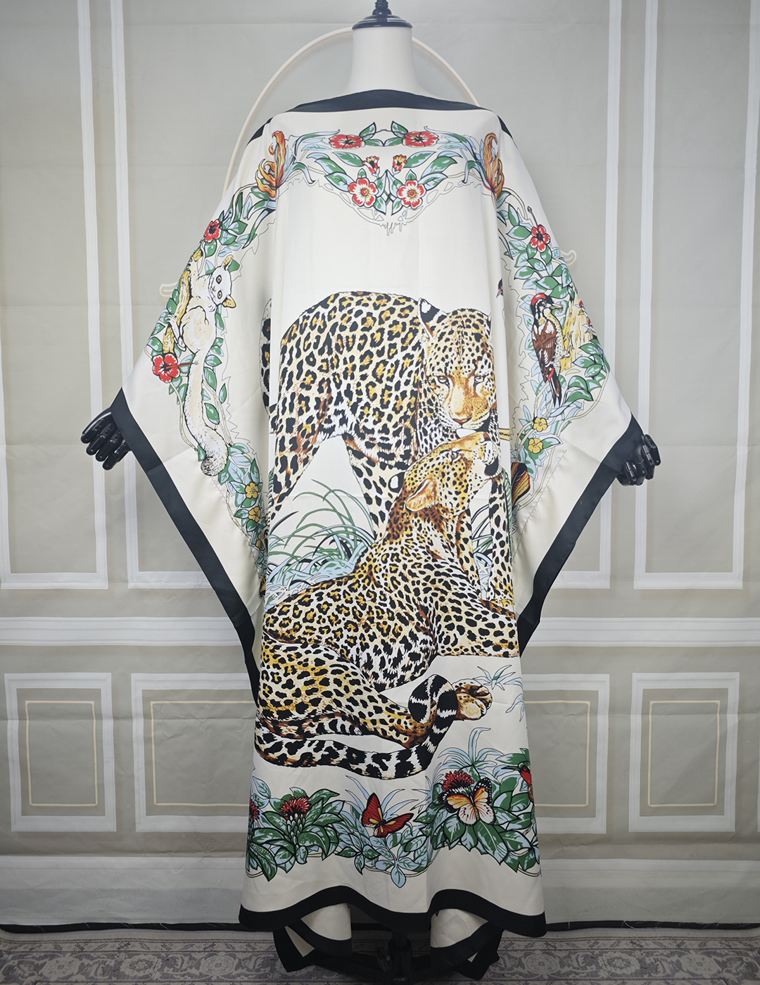 Robes africaines pour femmes, mode d'été, imprimé Animal, sergé, soie, Kaftan, surdimensionné, Boho, Sexy, Boubou de plage