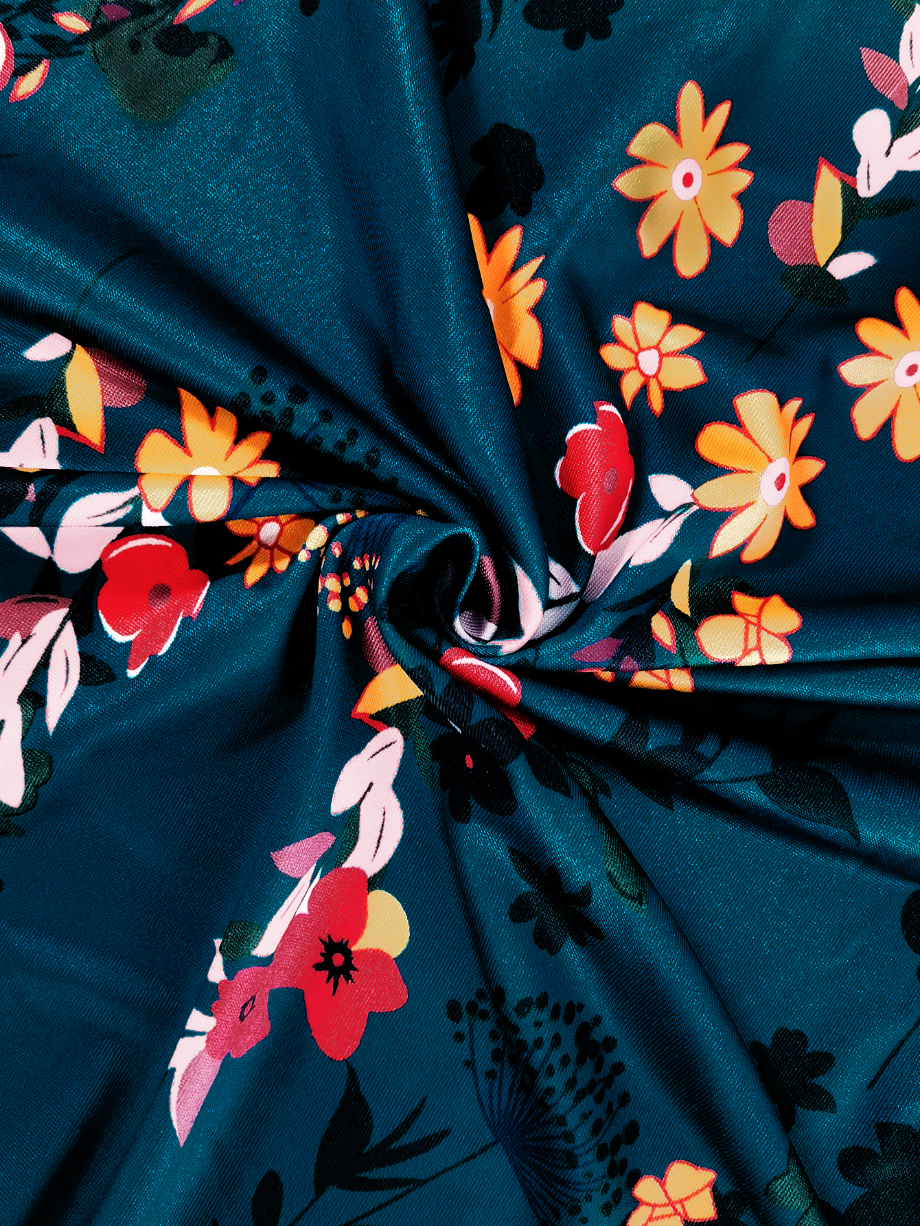 Cardigan floral à manches courtes pour femme, grande taille, imprimé floral bleu sarcelle, haut superposé ouvert sur le devant pour le printemps et l'automne