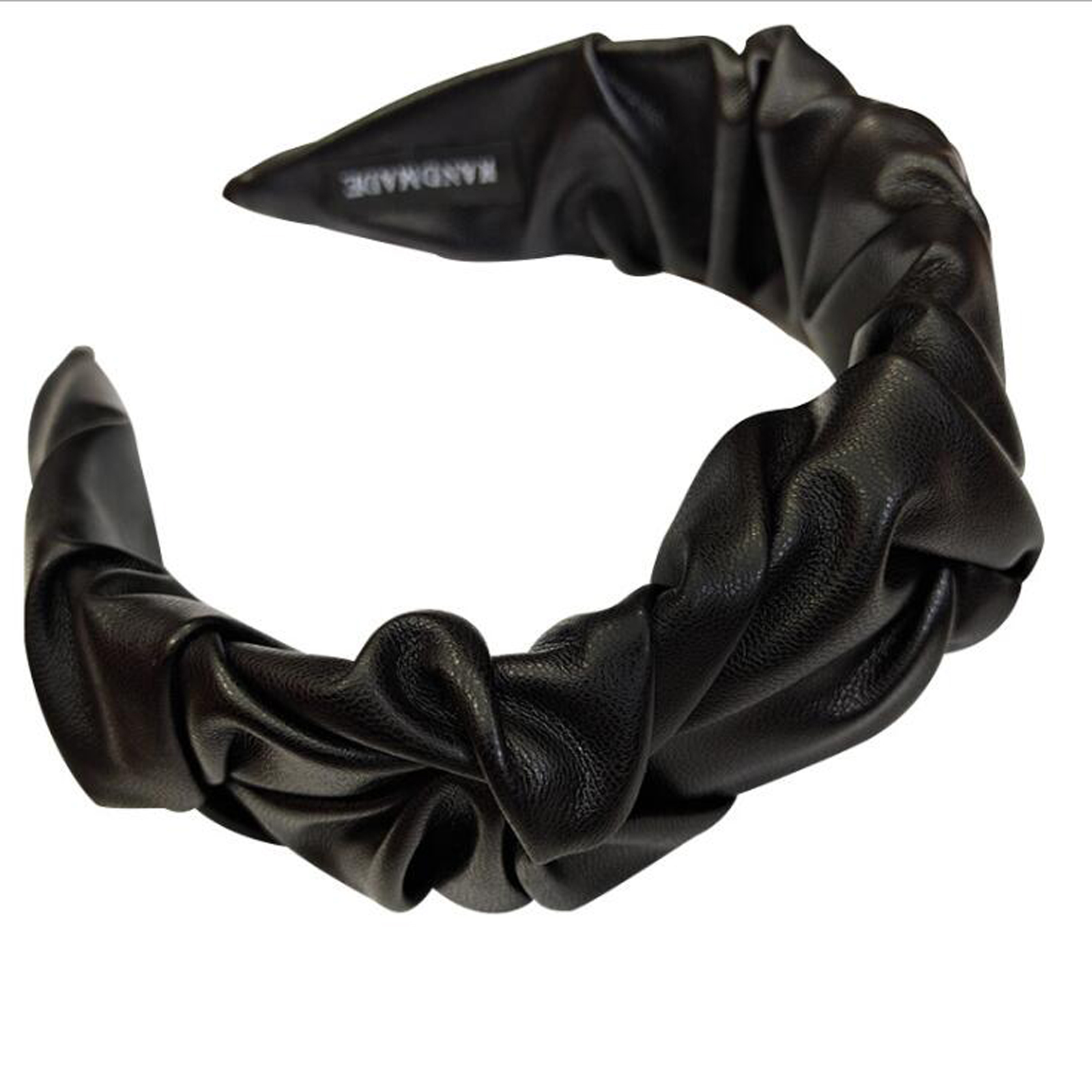 PROLY nouvelle mode femmes chapeaux en cuir PU bandeau large côté bandeau Vintage plissé bandeau filles Turban en gros