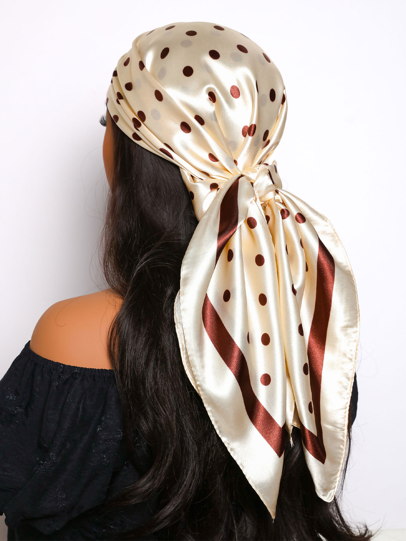 Foulard de tête de printemps pour femmes, Foulard carré en soie 90x90cm, Bandana en Satin, Foulard doux, Hijab, Foulards pour cheveux pour dames