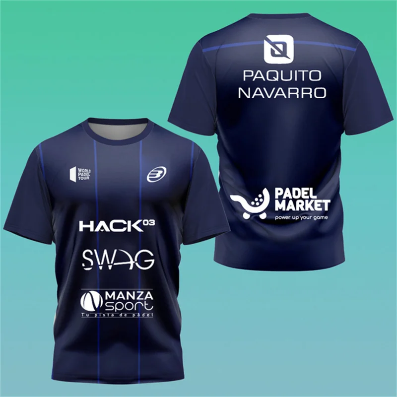 T-shirt de sport pour homme, style mode, pour le tennis, le badminton et le tennis de table, vêtements d'entraînement d'extérieur, hauts amples à manches courtes pour l'été