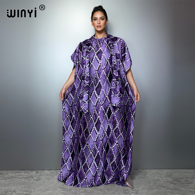 Robe traditionnelle africaine musulmane WINYI pour femme, abaya de luxe Dubaï, kaftan, robe de soirée élégante, robe longue maxi, vêtements de plage.