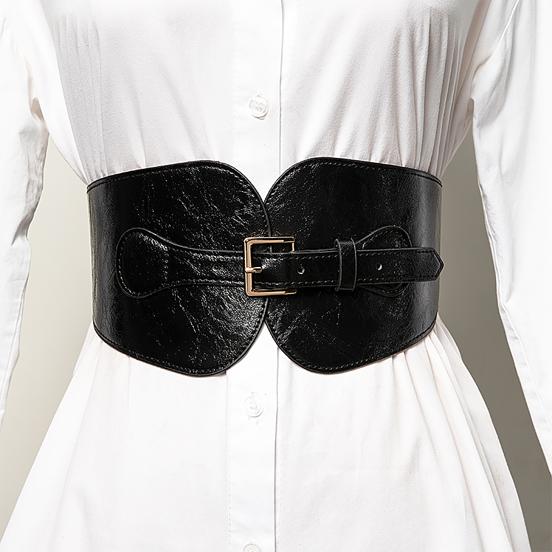 Ceinture large en PU pour femme, goupille de rivet, bande élastique, style punk, designer, environnement commandé, luxe