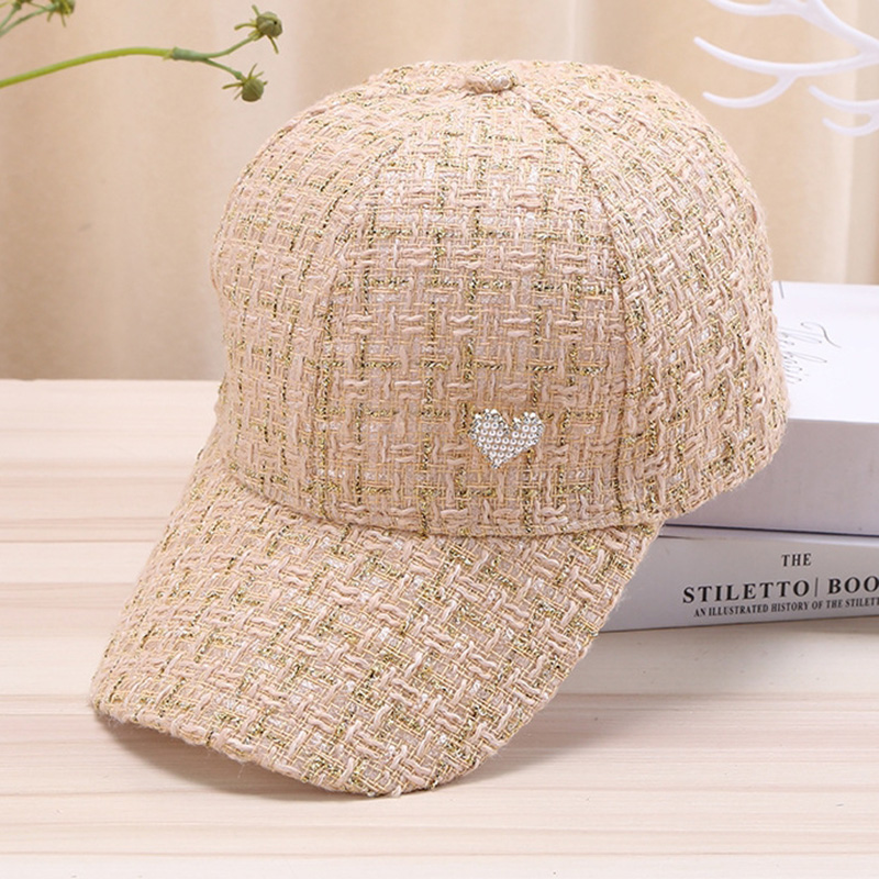 Casquette de baseball élégante pour femme avec motif à carreaux en fil doré – Respirant, protection solaire et ajustement réglable pour les sports de plein air