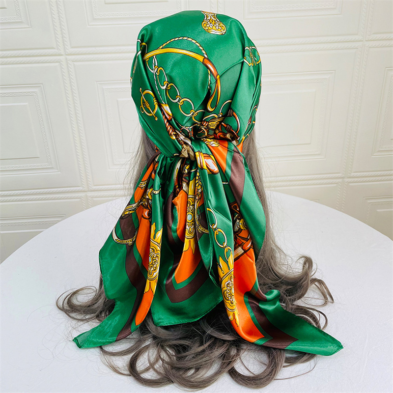Foulard de cheveux en soie pour femmes, Foulard d'été en Satin, Bandana Cheveux doux, Hijab pour dames