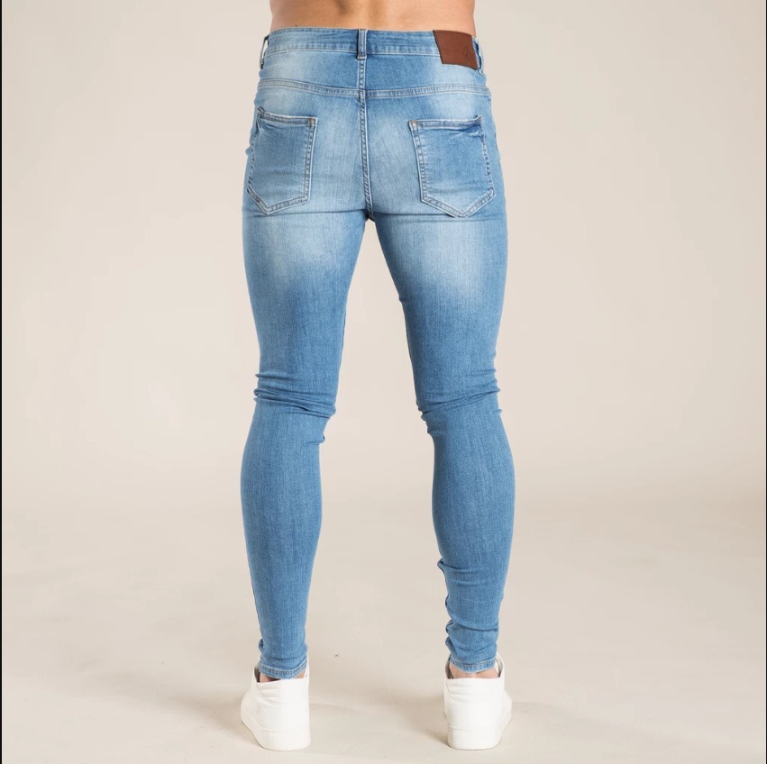 Jean skinny pour hommes, classique, élastique, en coton, Slim, pantalon en Denim extensible, de haute qualité, noir, costume décontracté
