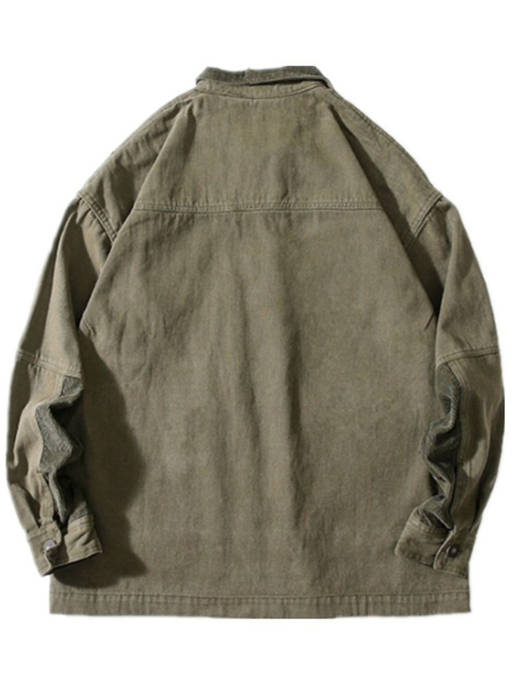 Veste fine cargo vert armée style streetwear japonais pour hommes et femmes, chemise-manteau Harajuku, vêtement militaire décontracté tendance, tenue de travail printemps
