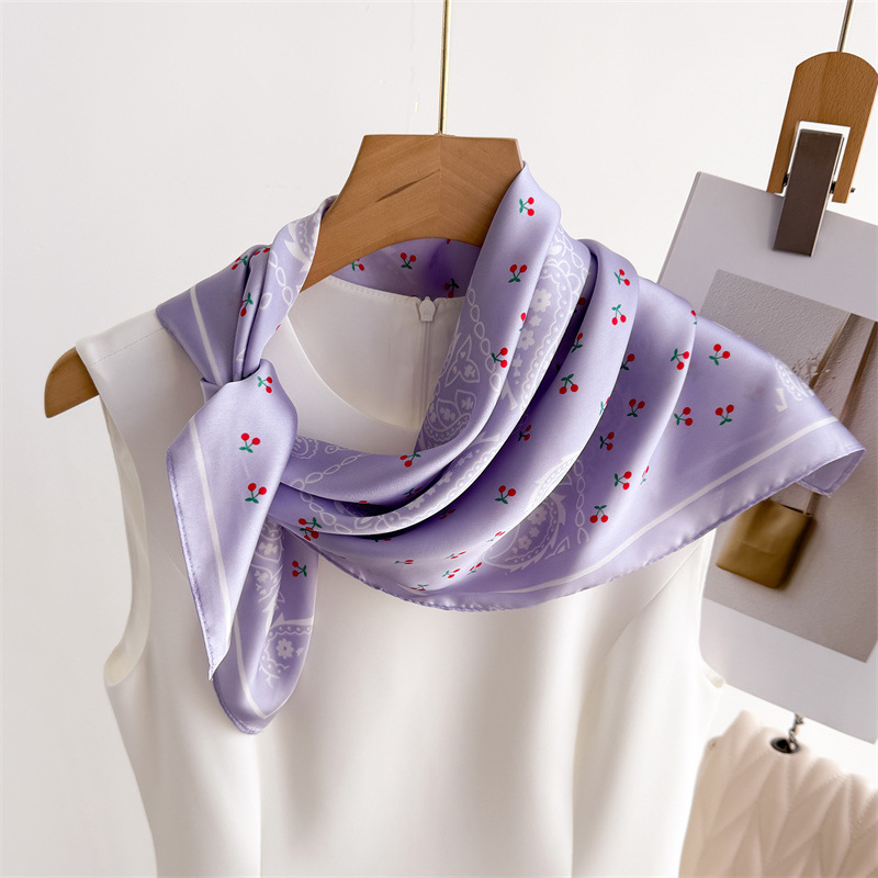 Foulard imprimé Paisley rose pour femmes, Foulard carré en soie, Bandana, Foulard féminin, décoration à la mode, Hijab, cravates pour dames