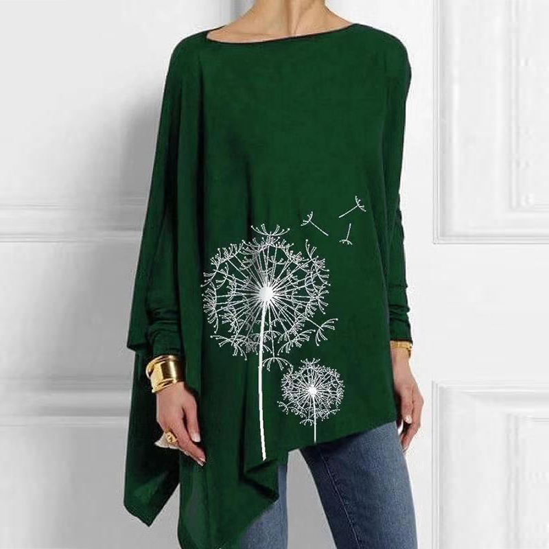 Femmes hauts et chemisiers coton irrégulier dames décontracté col rond à manches longues Blouse femme tunique 2023 printemps femme Blusas chemise
