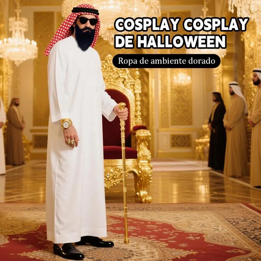 Vêtements de scène pour hommes adultes, Prince arabe blanc, robe de scène de spectacle arabe, foulard rouge, Style dubaï, coût de fête du commerce occidental
