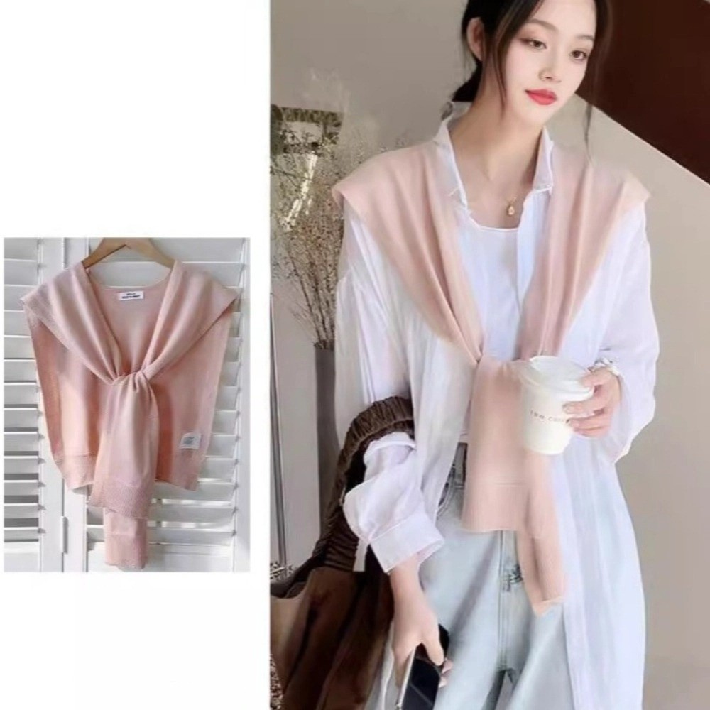 Écharpe fine tricotée pour femme, design tendance, couleur unie, col cache-cou noué, protection d'épaule