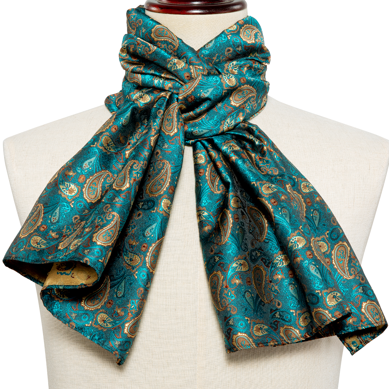 Nouvelle mode hommes écharpe vert Jacquard Paisley 100% soie écharpe automne hiver décontracté affaires costume chemise écharpe 160*50cm Barry.Wang