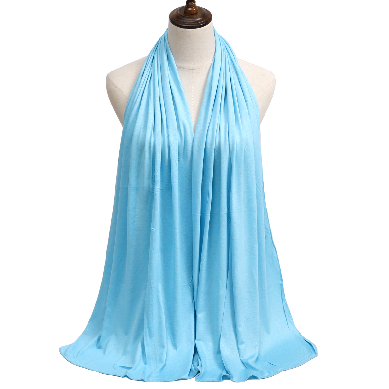 Hijab en jersey de coton modal pour femmes musulmanes, mode Ramadan, hijab de haute qualité, couleur unie, doux, long foulard africain