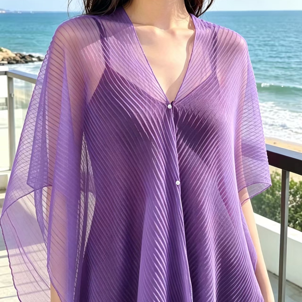 Écharpe d'été en soie pour femmes, 1 pièce, en mousseline de soie, couleur unie, imprimée, serviette de plage, châle élégant