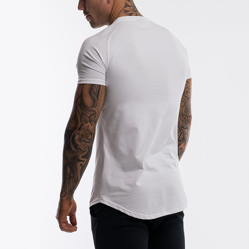 T-shirt manches courtes pour homme, vêtement de sport, en coton respirant, de Fitness, de course, serré, été