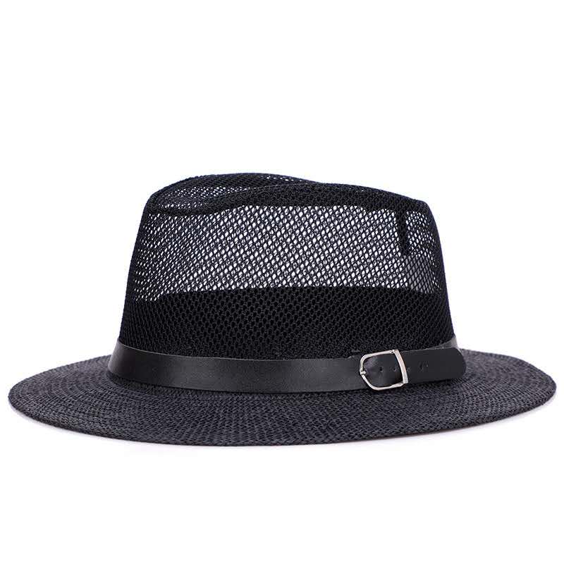 Chapeau britannique DN pour hommes, maille respirante, protection solaire extérieure, chapeau d'été, grand chapeau en lin