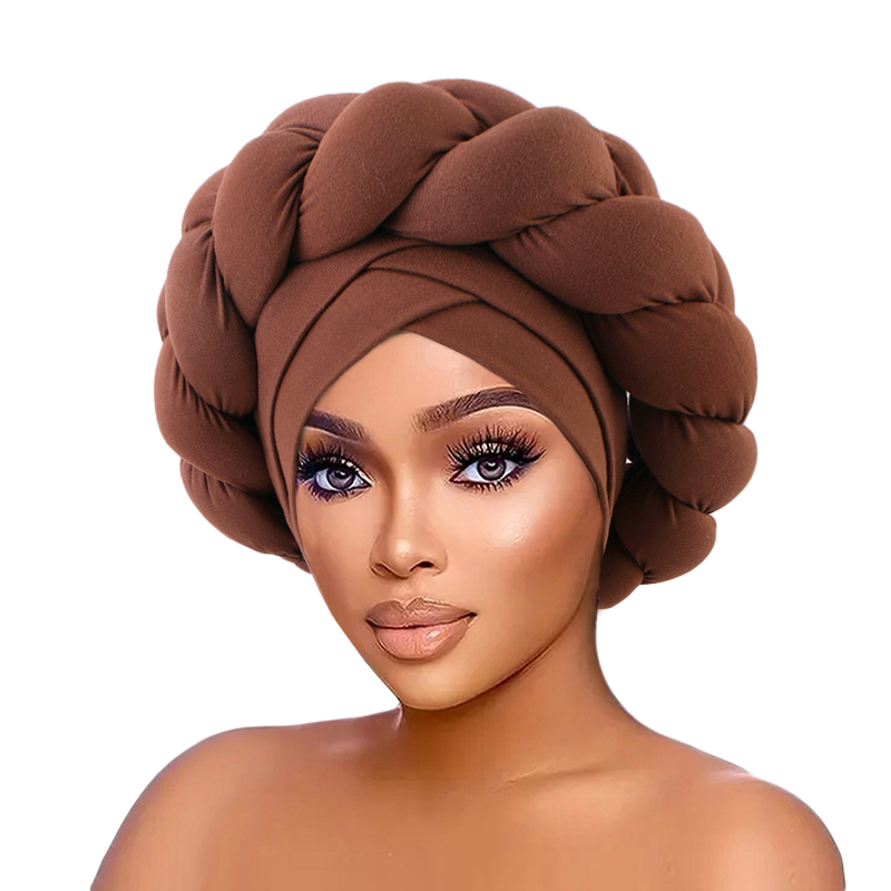 Nouveau africain torsadé grande tresse frite Turban chapeau musulman Hijab chapeau élastique bandeau foulard bonnet chapeaux Turbante casquette