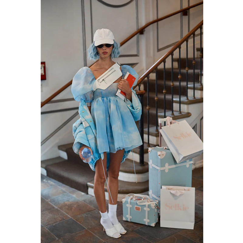Robe à volants décontractée à manches longues pour femmes, jupe à bulles, robe bohème, manches bouffantes, élégante, douce, solide, impression