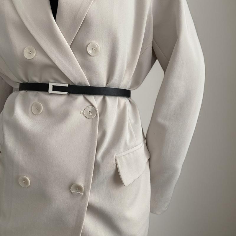 Nouvelle ceinture fine pour femme, boucle en métal noir, or, argent, ceinture décontractée en cuir PU, ceinture de taille pour pantalon, robe, décoration