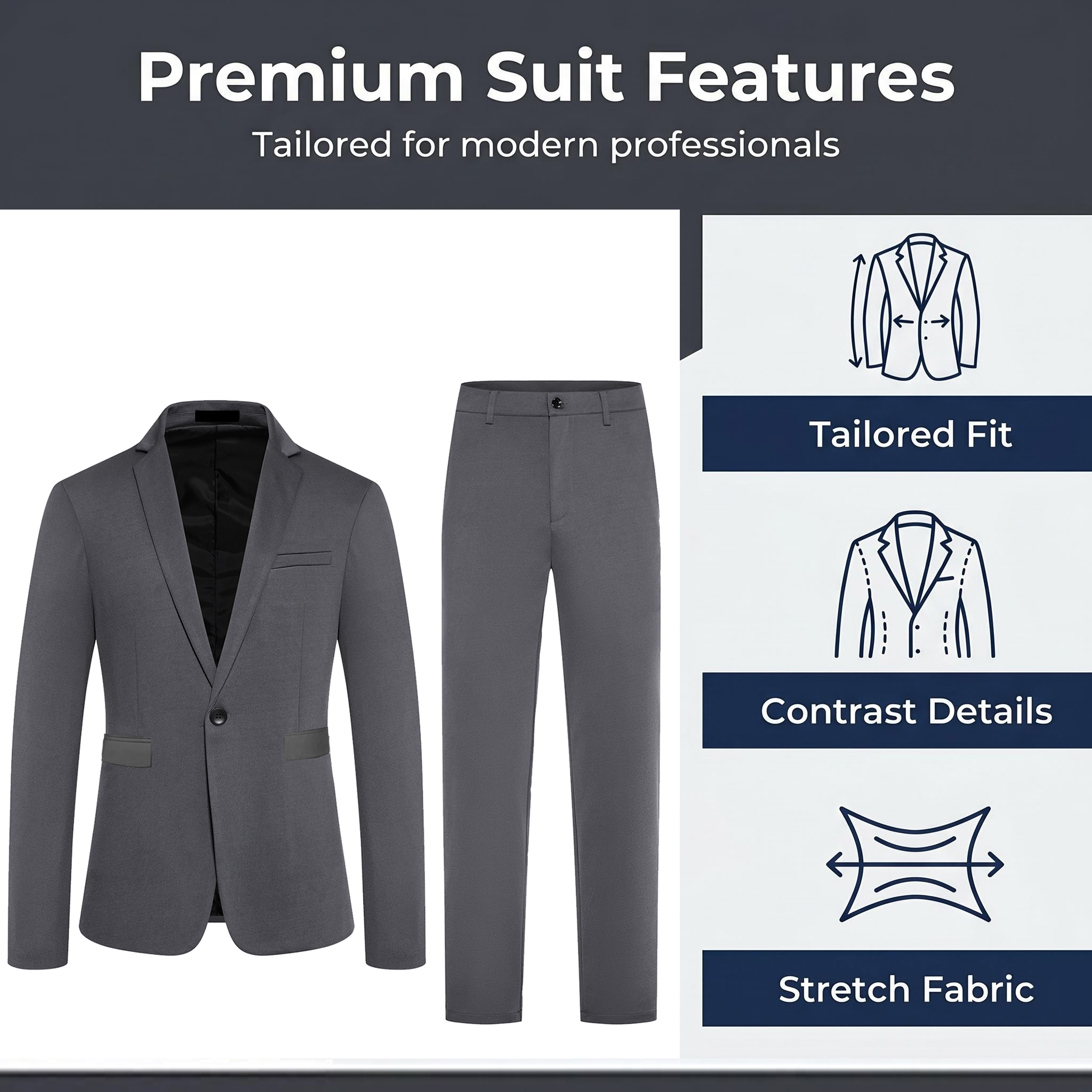 Ensemble de costume 2 pièces pour homme, vêtements de soirée élégants, pantalon de smoking, idéal pour les mariages