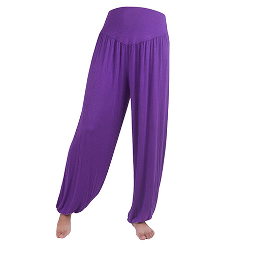 FJBLOOMER-Pantalon Sarouel en Coton pour Femme, Pantalon Long, Jambes Larges, Décontracté, Bohème, brevdu Ventre, Yoga, Fitness