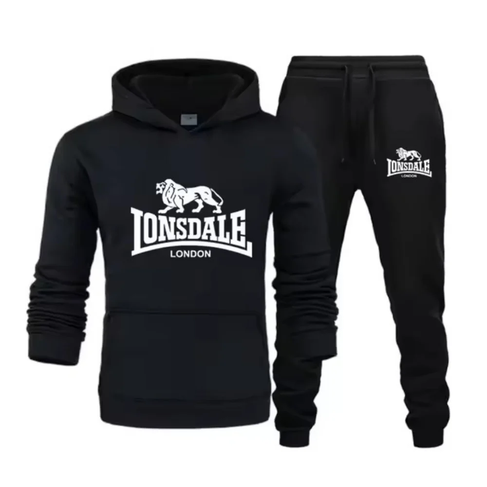 Animal léopard 2025 printemps automne haute qualité décontracté hommes ensemble de vêtements de sport imprimé hommes sweat à capuche deux pièces ensemble sweat-shirt