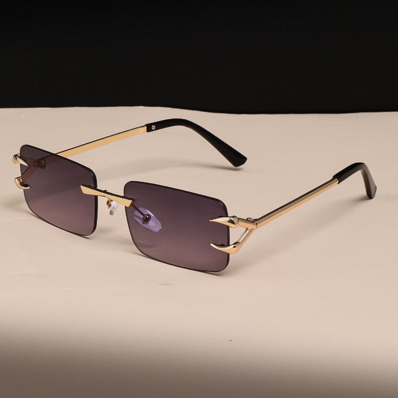 Lunettes modernes sans monture avec monture en métal, légères et durables, lunettes rectangulaires minimalistes, accessoire de mode unisexe