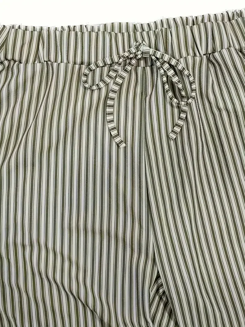Pantalon décontracté imprimé à rayures pour femmes, grande taille 1XL-5XL, mode dames, confortable, cordon de serrage, taille élastique, pantalons décontractés
