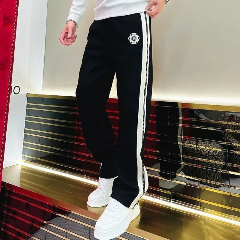 Pantalon à jambes larges polyvalent de Style coréen pour hommes, pantalon droit décontracté à rayures simples et à la mode