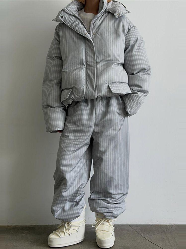 Veste courte Chic à manches longues avec fermeture éclair et poche pour femme, manteau matelassé à capuche en fausse fourrure, à la mode, nouvelle collection hiver 2025