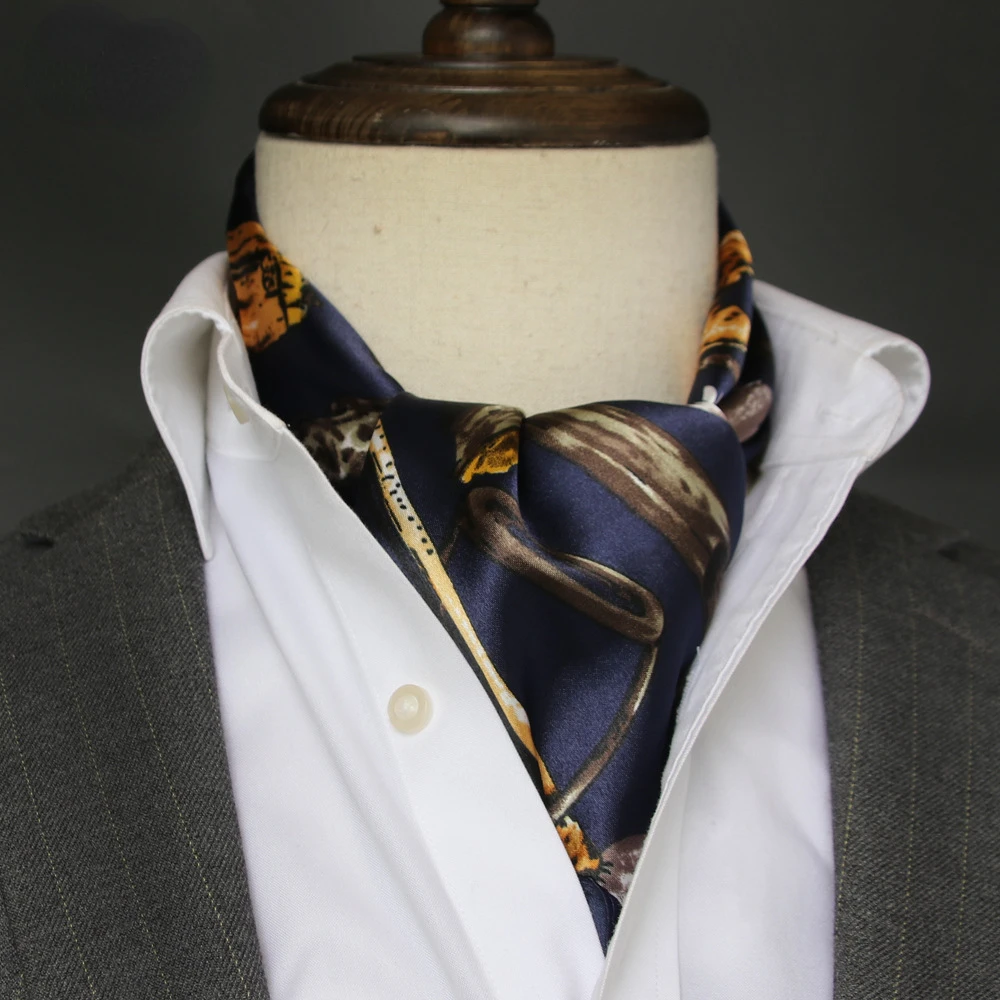 Foulard en soie britannique pour hommes, petite serviette carrée, écharpe en Satin de soie pour hommes, Style coréen, printemps automne, hommes d'affaires